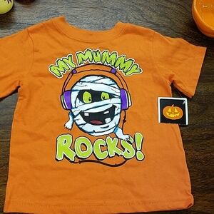 Halloween My Mommy Rocks 12M Orange Tee